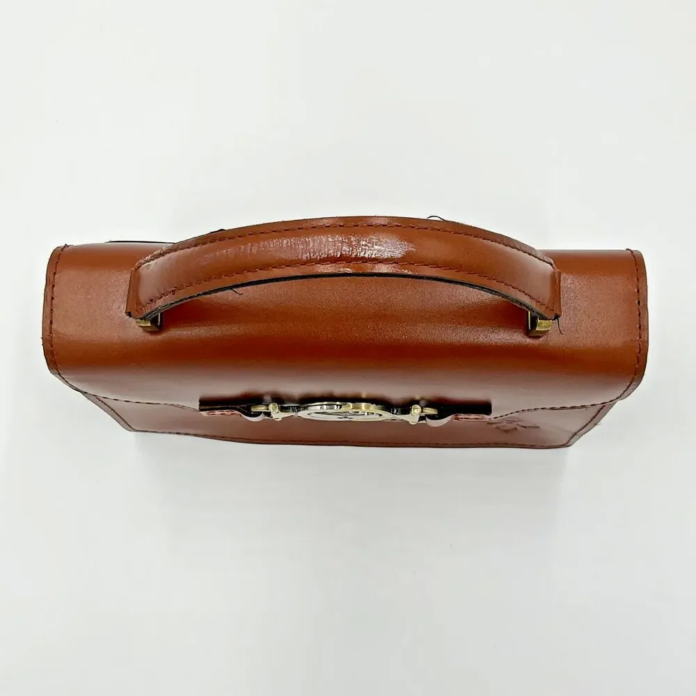 PATRICIA NASH Heritage Porcili‎ Tan Top Handle Leather Bag Purse P79901